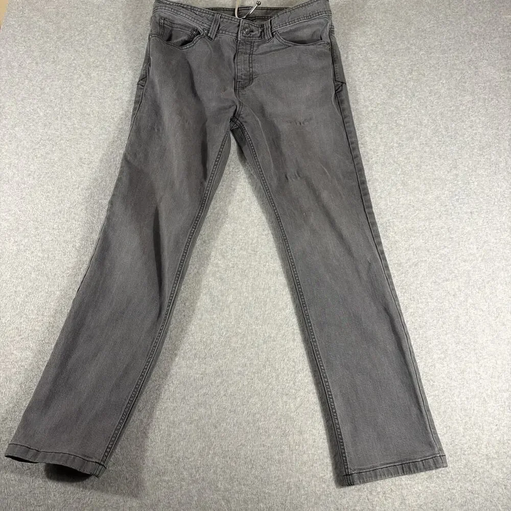 Prana Grey Jeans, Stretch, Slim Fit Size 33